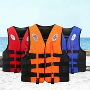 Children Adult Professional Life Vest Reflective Adjustable Waistcoat Jacket With Whistle Belt For Swimming